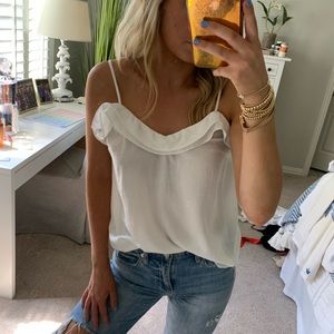 White Ruffle tank